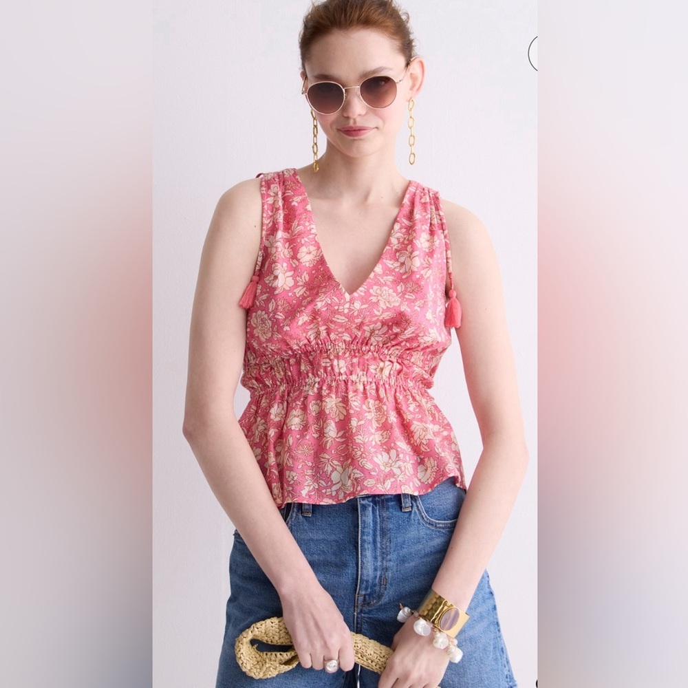 J Crew NWT Cotton Peplum Top size M